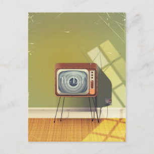 Vintage Television cartoon Postcard