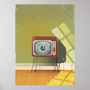 Vintage Television cartoon Poster