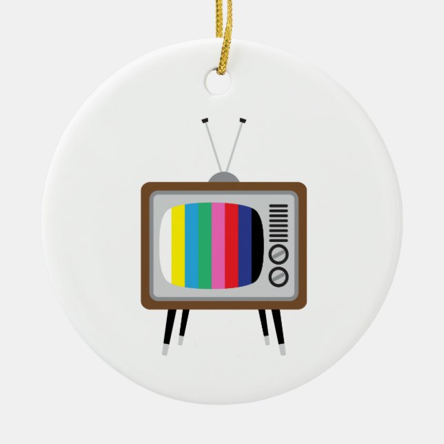 Vintage Television Ceramic Tree Decoration (Front)