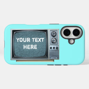 Vintage Television Set with Static Screen iPhone 16 Case