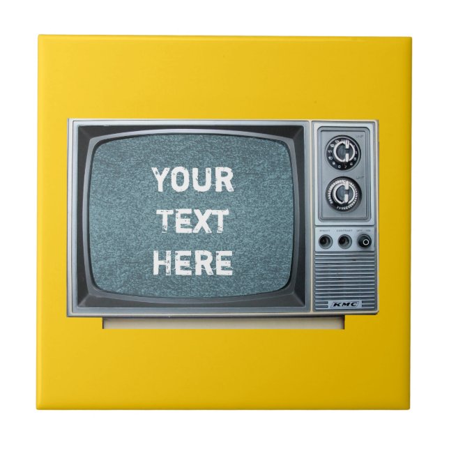 Vintage Television Set with Static Screen Tile (Front)