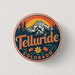 vintage Telluride colorado outdoor hiking gifts 3 Cm Round Badge