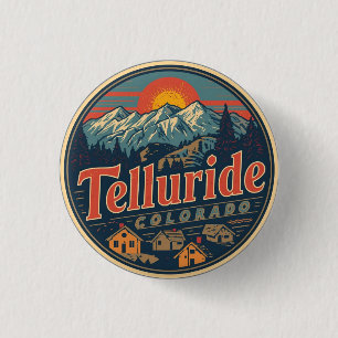 vintage Telluride colorado outdoor hiking gifts 3 Cm Round Badge
