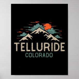 Vintage Telluride Colorado Retro Mountain Poster