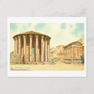 Vintage Temple of Vesta, Rome, Italy Postcard