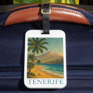 Vintage Tenerife Canary Island Beach Playa Travel Luggage Tag