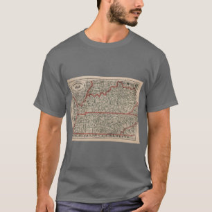 Vintage Tennessee and Kentucky Railroad Map 1883 T-Shirt