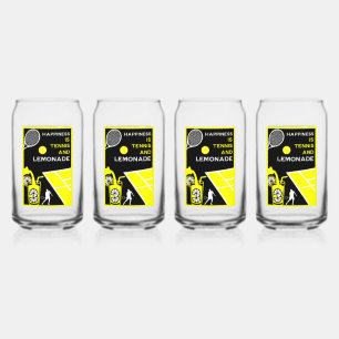 Vintage Tennis Lemonade Can Glass