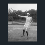 Vintage Tennis Outfit, 1920s Postcard<br><div class="desc">Old picture of woman playing tennis wearing 1920s style outfit. National Photo Company. Photograph taken in 1925.</div>