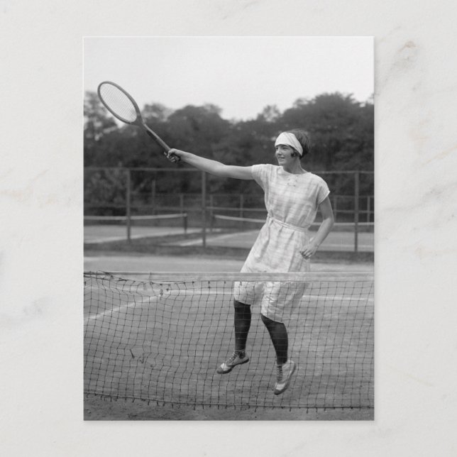 Vintage Tennis Outfit, 1920s Postcard (Front)