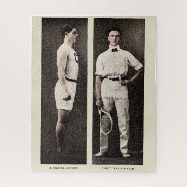 Vintage Tennis Player Athlete Pro Jigsaw Puzzle (Vertical)