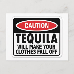 Vintage Tequila caution sign Postcard