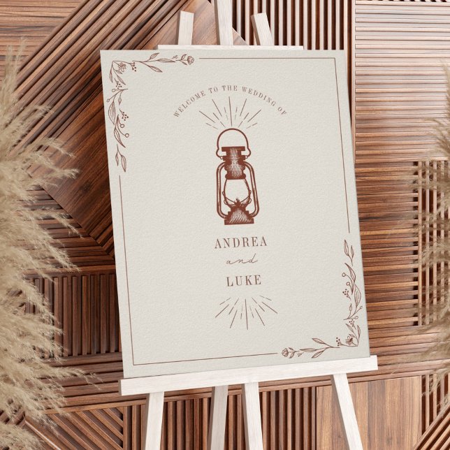 Vintage Terracotta Lantern Wedding 34x42 Welcome P Poster (Creator Uploaded)