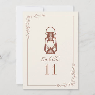 Vintage Terracotta Lantern Wedding Table Number