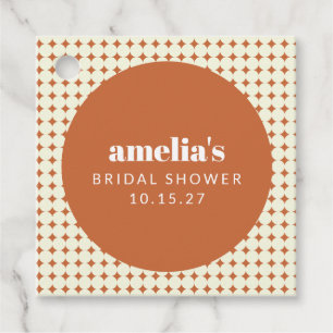 Vintage Terracotta Unique Bridal Shower Custom Favour Tags