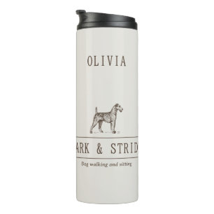 Vintage Terrier Custom Name Personalised Thermal Tumbler