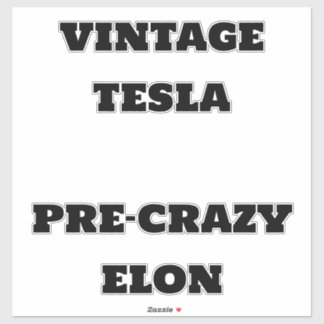 Vintage Tesla Pre-Crazy Elon Sticker Decal