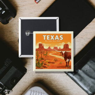 Vintage Texas 15 Cm Square Badge