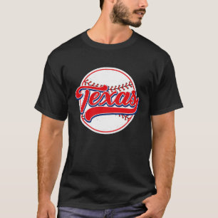 Vintage Texas Cityscape Baseball For Men Women Ki T-Shirt