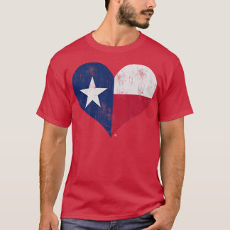 Vintage Texas Flag Heart Love Home Family Texan T-Shirt