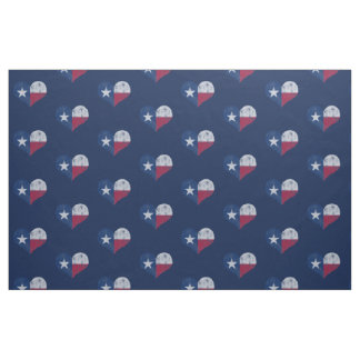 Vintage Texas Flag Hearts Fabric