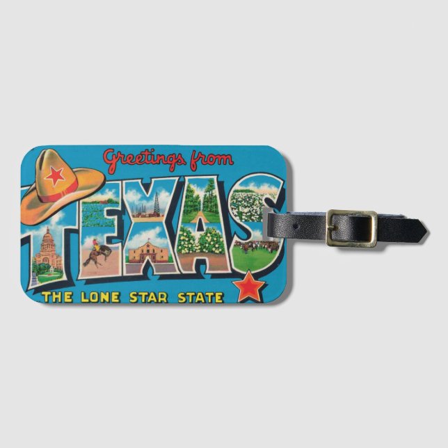 Vintage Texas  Luggage Tag (Front Horizontal)