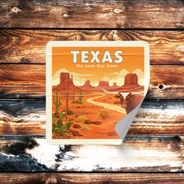 Vintage Texas Square Sticker (Creator Uploaded)