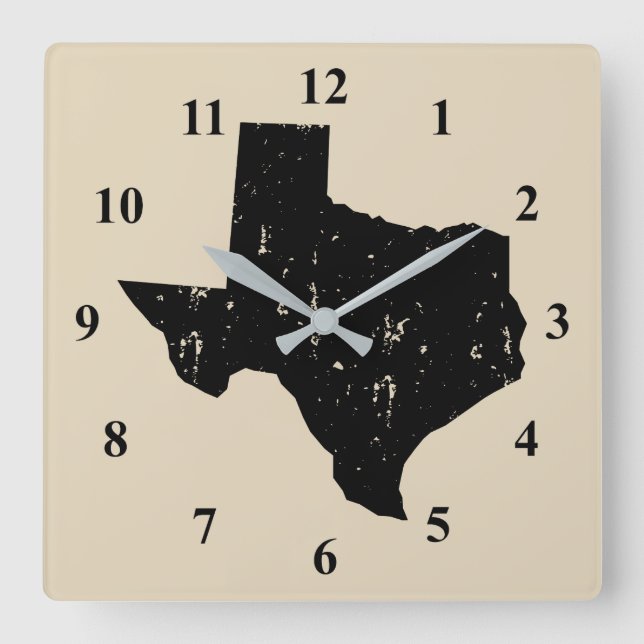 Vintage Texas state silhouette wall clock (Front)