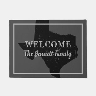 Vintage Texas state welcome doormat with your name