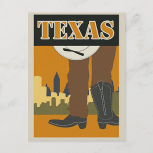 Vintage Texas USA Travel Poster Postcard