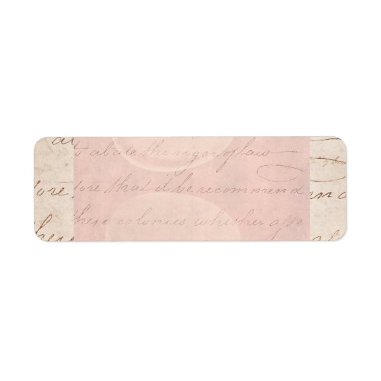 Vintage Text Colonial Script Parchment Paper Return Address Label