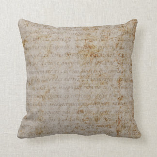 Vintage Text French Background Paper Template Cushion