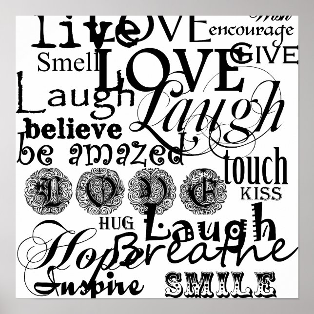 Vintage Text Life Advice Apparel and Gifts Poster (Front)