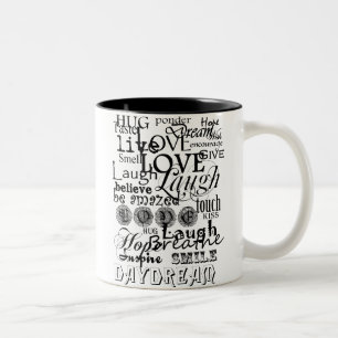 Vintage Text Life Advice Apparel and Gifts Two-Tone Coffee Mug