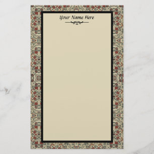 Vintage Textile with Flowers and Birds Stationery