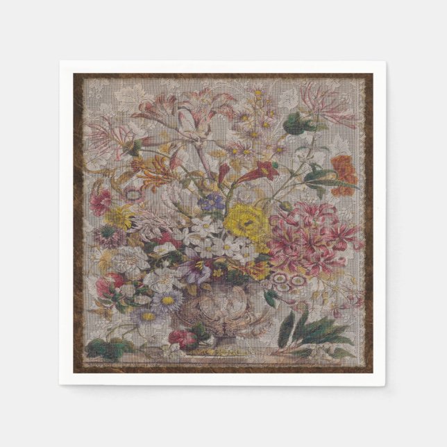 Vintage Textiles Cocktail Paper Napkins (Front)