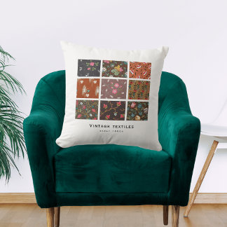 'Vintage Textiles' throw pillow | Designer pattern
