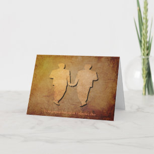Vintage Texture Gay Husband Valentine Card