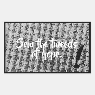 Vintage texture motion picture tweed background rectangular sticker