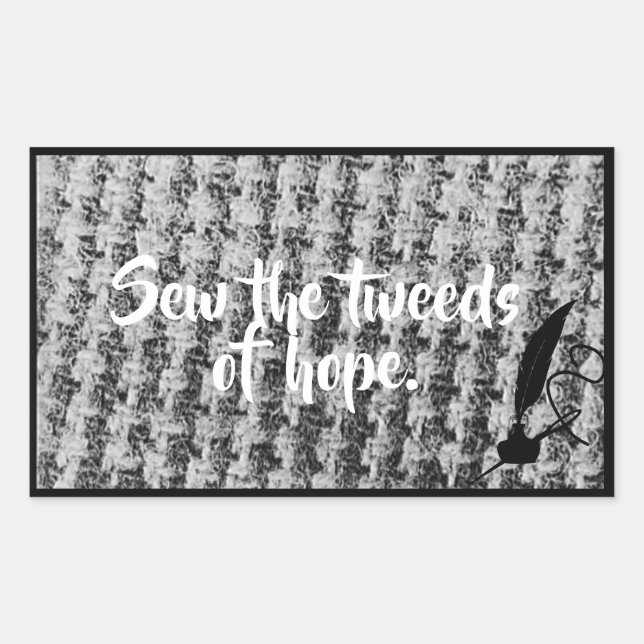 Vintage texture motion picture tweed background rectangular sticker (Front)