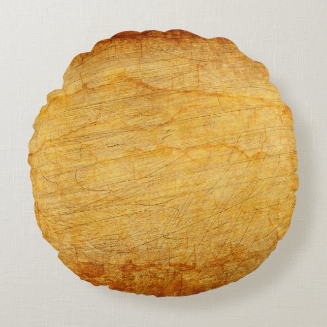 Vintage texture old gold round cushion (Front)