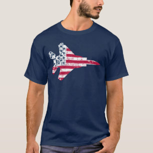 Vintage Textured American Flag Strike Eagle T-Shirt