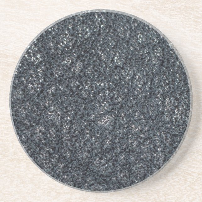 Vintage Textured Black Leather Coaster (Front)