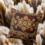 Vintage Textured Embroidery look Red Gold Fleur-de Cushion<br><div class="desc">Textured Vintage look Embroidery Red Gold Fleur-de-lis pattern . Comfortable Without the itch of real embroidery 😀</div>