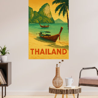Vintage Thailand Beach Paradise Poster