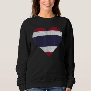 Vintage Thailand Flag Heart For Thai Sweatshirt