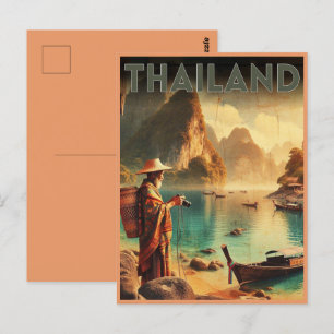 Vintage Thailand travel old man gifts Postcard