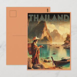 Vintage Thailand travel old man gifts Postcard