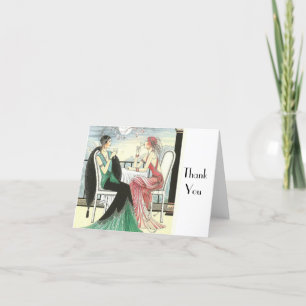 Vintage - Thank You - Art Deco Ladies