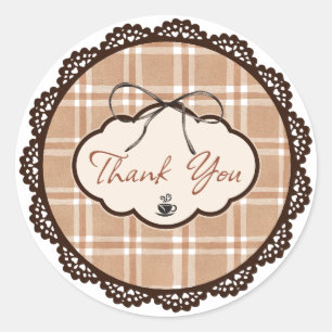 Vintage Thank You Coffee Sticker